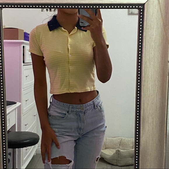 brandy melville yellow caroline top ! - Picture 3 of 3